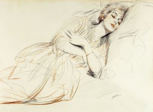 Woman Reclining by Paul Cesar Helleu