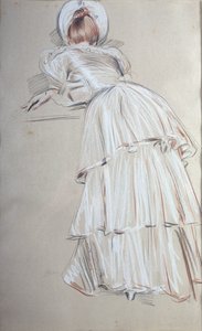 Woman Standing Leaning from Behind