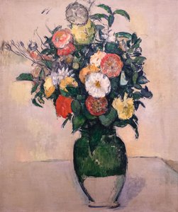 Flowers in a Green Vase