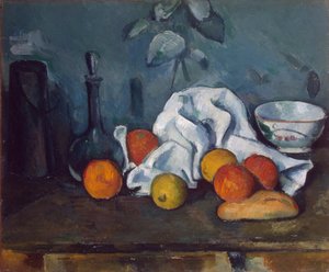 Milk Box, Carafe, and Bowl by Paul Cézanne