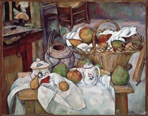 Kitchen Table or Still-Life with Basket by Paul Cézanne