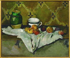 Still Life (Pottery, Cup and Fruits) by Paul Cézanne