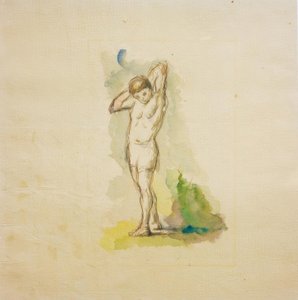 Standing Bather with Arms Crossed Behind Neck by Paul Cézanne