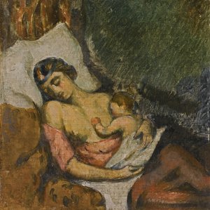 Woman breastfeeding her child