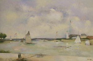 Entrance to the Port of Honfleur by Paul Elie Gernez