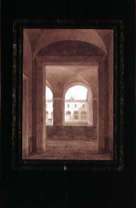 View of a Cloister with a Fountain by Paul Emile Detouche