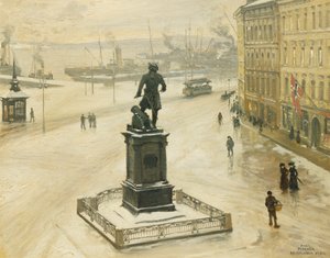 The Statue of Tordenskiold Facing Piperviken, Oslo Harbour