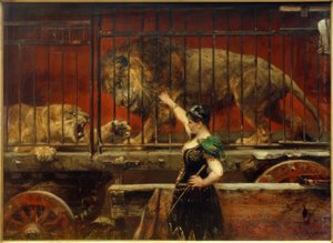 P. Meyerheim, The Jealous Lioness by Paul Friedrich Meyerheim