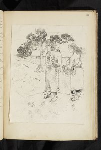 Before and After - Two women conversing in a landscape
