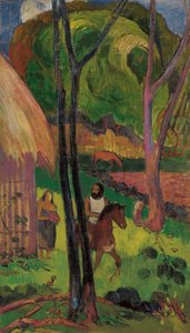 Cavalier in Front of the Hut by Paul Gauguin