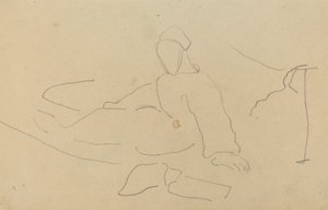 Figure Seated on the Ground (recto) by Paul Gauguin