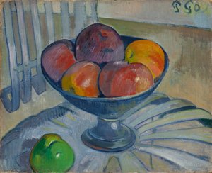 Fruit dish on a Garden Chair by Paul Gauguin