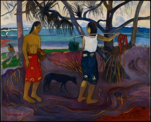 I Raro Te Oviri (Under the Pandanus) by Paul Gauguin