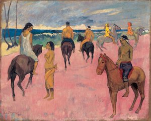 On Horseback at Seashore II by Paul Gauguin