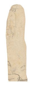 Sketch of a Man with a Hat and Fragment of a Woman