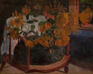 Sunflowers on an Armchair by Paul Gauguin