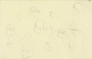 Studies of Heads and Figures by Paul Gauguin