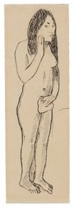 Tahitian Eve (related to the painting Parau ne te varua ino) (recto); Fragment of Inscription (related to Cahier pour Aline) (verso) by Paul Gauguin