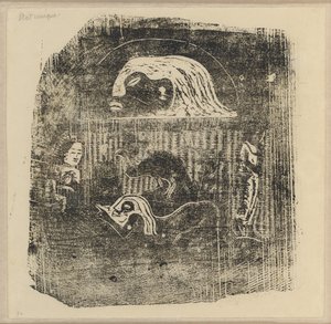 Te Atua (The Gods) Small Plate [verso] by Paul Gauguin