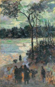 The Fire at the River Bank by Paul Gauguin