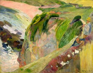 The Flageolet Player on the Cliff by Paul Gauguin