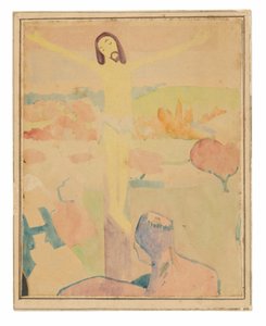 The Yellow Christ, Female Bather Wading through a Brook by Paul Gauguin