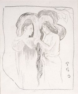 Two Tahitian Women, c.1894 by Paul Gauguin