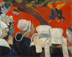 Vision after the Sermon Jacob Wrestling with the Angel by Paul Gauguin