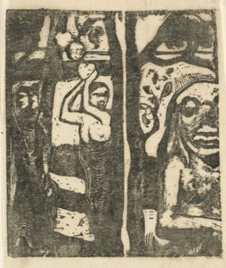 Woman Picking Fruit and the Savage by Paul Gauguin