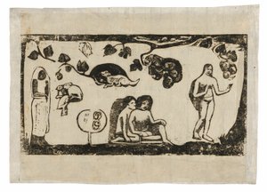 Women, Animals, and Foliage, from the Suite of Late Wood-Block Prints by Paul Gauguin