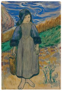 Young Breton Girl by the Sea, 1889 by Paul Gauguin