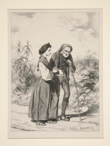 Filial Piety by Paul Gavarni