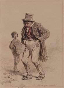 Intoxicated Man and Boy by Paul Gavarni