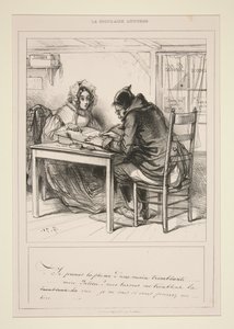 I Take the Pen with a Trembling Hand... by Paul Gavarni
