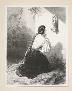 Laure in Prayer by Paul Gavarni
