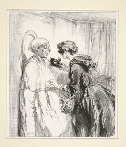 The mask falls, the man remains, and "the pierrot" vanishes. by Paul Gavarni