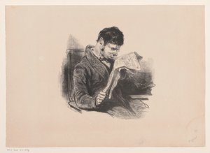 Man in a Dressing Gown, Reading the Newspaper by Paul Gavarni