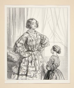 Mom, grandma says you must teach me everything she taught you when you were little... by Paul Gavarni