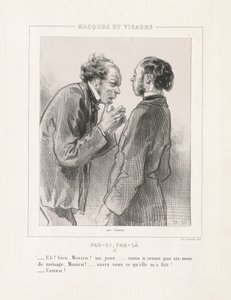 Masques et Visages: Par-ci, Par-la, 1850s by Paul Gavarni