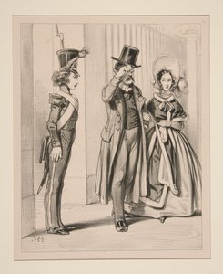 Mr. Alfred, on duty, pays respects to whom it is due. by Paul Gavarni