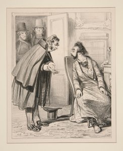 Mr Isidor acting gallant towards the woman of by Paul Gavarni