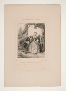Rousseau and Mademoiselle Galley by Paul Gavarni