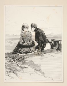 Nothing is More Embarrassing than the First Tête-à-Tête... by Paul Gavarni