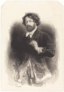 Self-Portrait with a Cigarette by Paul Gavarni