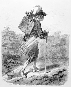 Shower of images on the way by Gavarni (engraving)