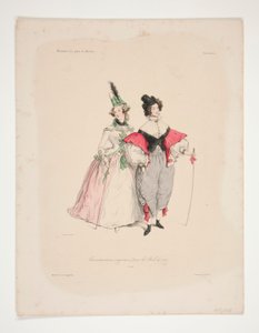 Original Costumes for the Balls of 1834. Nos. 2 and 3. by Paul Gavarni