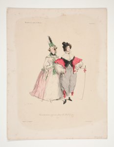 Original Costumes for the Balls of 1834. Nos. 2 and 3. by Paul Gavarni