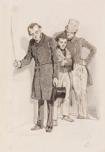 Three Men, One Pulling a Bell by Paul Gavarni