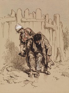 Woman Supporting a Man by Paul Gavarni