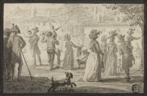 Figures Looking at Outdoor Spectacle by Paul Gregoire